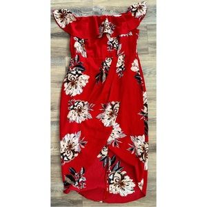 Brand New! Off The Shoulder Red Floral Dress